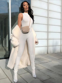 kliou Pencil Jumpsuit Women Full Seasons Casual Fitness Sporty Playsuit Sleeveless Slim Activewear  All In One Jumpsuit Clothing