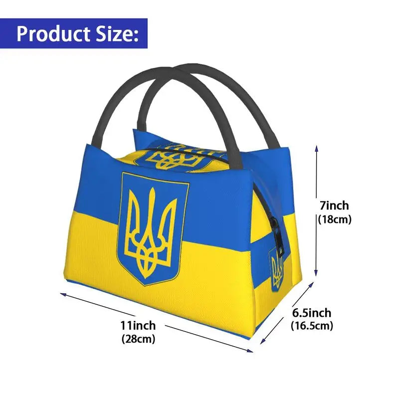 Flag Of Ukraine Insulated Lunch Bag for Women Waterproof Patriotic Thermal Cooler Lunch Tote Office Picnic Travel Shoulder Bag