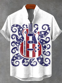 New Men's Linen Short Sleeve Shirt Best Selling Style Touch Comfortable Fabric 3D Art Print Ocean Pattern