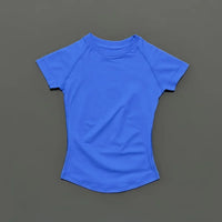 HISTELLO Sport Short Sleeve Top Seamless Yoga Leotard Clothing Women Running Sports T Shirt Workout Shirts Fitness Sports Vest