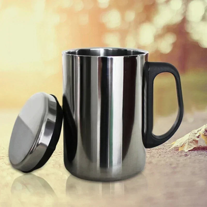 350/500ml Double Wall Anti Scalding Coffee Mug Insulated Portable Stainless Drink Cup Drinking Steel Polishing Beer Tea Juice