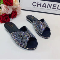 Trendy Colorful Slides for Women 2023 New Classic Design Sandals Italian Style Lady Shoes Low Heel Summer Mules Comfy Sandals