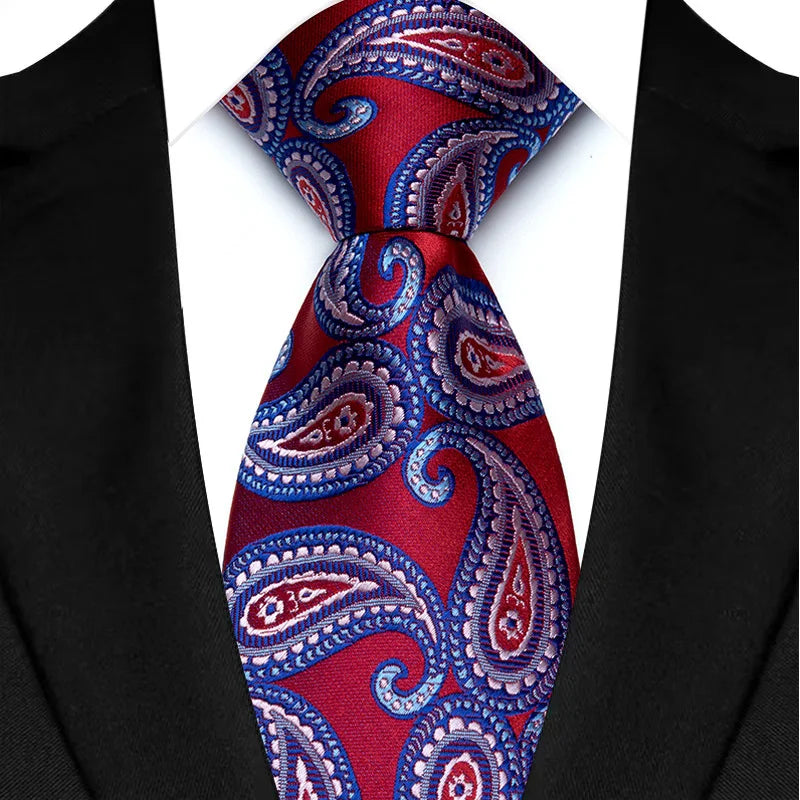 Luxury 8CM Mens Necktie Floral Paisley Classic Ties For Man Groom Jacquard Woven Neck Tie Business Wedding Party