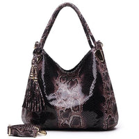 BIG SALE* High Quality Serpentine Pattern Women Luxury Shoulder Bags With Tassel Pendant PU Leather Messenger Handbags GPY01