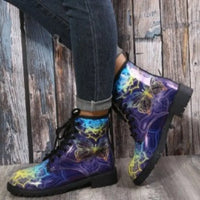 European and American Short Boots 2024 New Large Trendy Printed Thick Bottom Anti Slip Comfortable Daily Women's Boots Sneakers