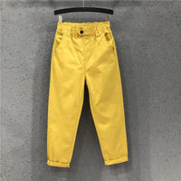 Woman Jeans Pants Denim Cropped Women's Autumn Casual Pants Elastic Waist Loose Feet Pantalones Vaqueros Mujer