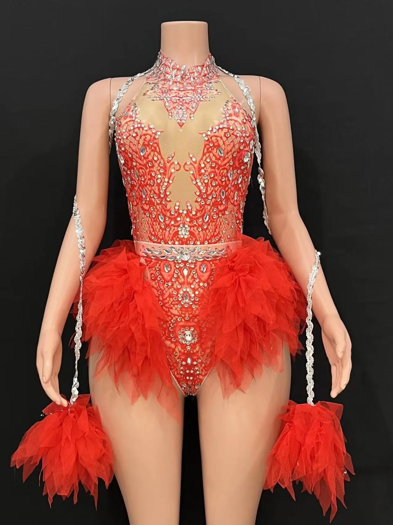 Bar ds Korean women's club nightclub pink diamond conjoinedgogo sexy hot dance interactive Kpop costume set X007
