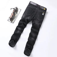 Jeans men straight tube loose 2024 autumn new item business elastic men's versatile casual pants trendy brand long pants men