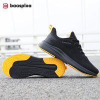 Baasploa Men Running Shoes Brand Mesh Breathable Casual Sneakers Male Lace-Up Comfort Lightweight Sport Shoes Non-Slip Outdoor