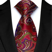 Luxury 8CM Mens Necktie Floral Paisley Classic Ties For Man Groom Jacquard Woven Neck Tie Business Wedding Party