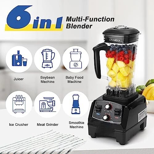 Blenders with Timer for Kitchen, 1500W, 70oz Commercial Blenders for Shakes and Smoothies, Easy to Clean, YL-011 Black Mini port