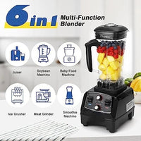 Blenders with Timer for Kitchen, 1500W, 70oz Commercial Blenders for Shakes and Smoothies, Easy to Clean, YL-011 Black Mini port
