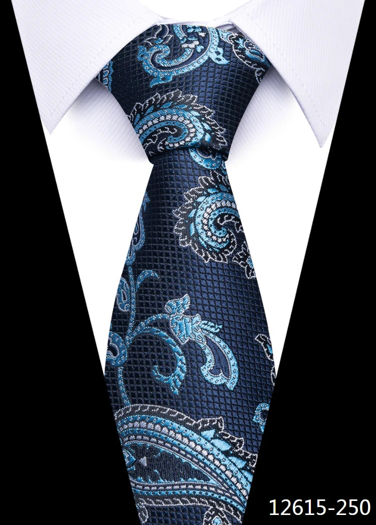 Newest Style 8 cm Necktie Man Blue Golden Striped Wedding Accessories Performance Tie Men Necktie Gravatas Fit Business
