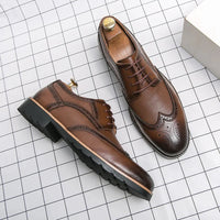 Handmade Oxford Shoes for Men Wingtip Leather Brogue Men's Dress Shoes Classic Business Formal Shoes Male Calfskin Leather Shoe