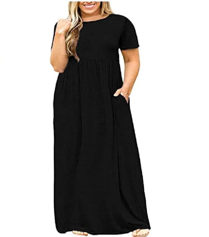 Big size Dress Women Summer Large Size Short Sleeve Print Wear-Resista Mega Mart Center Big size Dress Women Summer Large Size Short Sleeve Print Wear-Resista Mega Mart Center