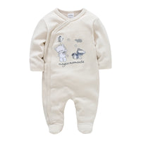 KAVKAS 1/2/3 Pcs Baby Boys Rompers Cartoon Print Overalls Cotton Infant Clothing Kids Jumpsuit Newborn Pajimas 0-3 Months