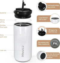 400ML Stainless Steel Coffee Cup Travel Thermal Mug Leak-Proof Thermos Bottle Tea Coffee Mug Office Business Style Thermos