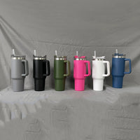 1PC Bingba Cup Car Large Capacity Portable Handle Cup Stainless Steel Insulation Cup Coffee Insulation Cup 40oz