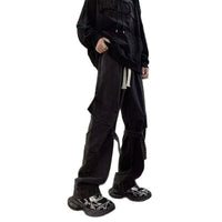 2025 Mens Workwear Jeans Multiple Pockets Loose Straight Leg Spring Autumn Wide Casual Pants  Street Fashion Long Trousers