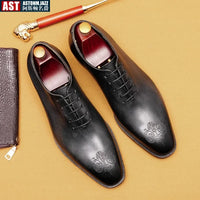 Luxury Italian Mens Dress Shoes Genuine Cow Leather Handmade Brand Quality New Elegant Wedding Social Business Oxfords Shoes Man