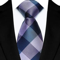 Luxury 8CM Mens Ties Plaid Checks Stripes Classic Business Necktie Jacquard Woven Neck ties For Men Groom Wedding Party Neckwear