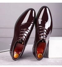 Italian Oxford Shoes for Men Luxury Patent Leather Wedding Shoes Pointed Toe Dress Shoes Classic  Plus Size 38-48