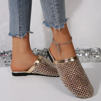 Women Slippers Summer 2026 New Luxury Brand Slippers Lightweight Round Head Shoes Water Diamond Large Flat Sandals Slides Women
