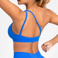 NCLAGEN Asymmetric Sports Bra High Support Backless Gym Top Women Halter Fitness Running Workout Clothes Sexy Seamless Underwear