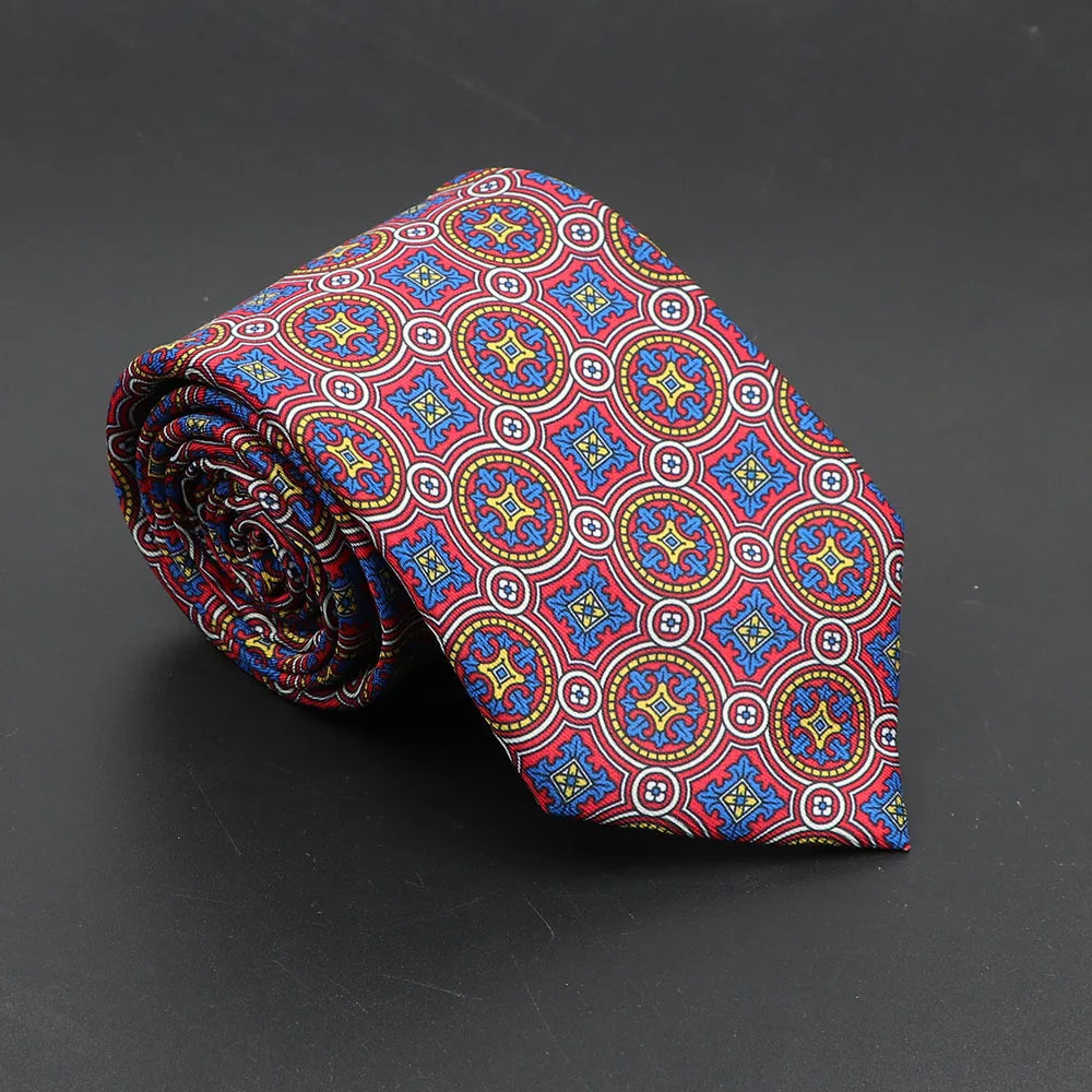 Super Soft Bohemian Silk Ties Men's Fashion 7.5cm Necktie For Men Wedding Business Meeting Gravata Colorful Novelty Printing Tie