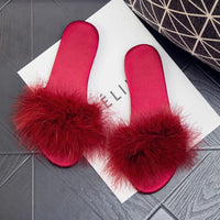 Summer Slippers New Fashion Versatile Women Shoes Comfort High-end Sexy Women Sandals Simple Retro Feather Flat Slippers Тапочки
