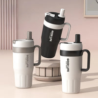 304 Stainless Steel Insulated Water Bottle 620/720ml Car Ice Cup Thermos Straw Cup Coffee Tumbler Cold and Hot Vacuumm Cup