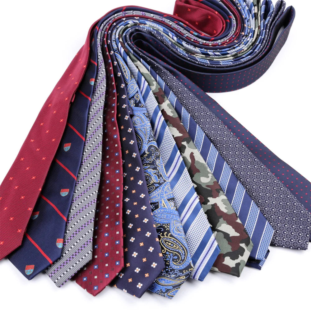 New Slim Narrow Skinny 6CM Mens Necktie Neck Ties For Man Plaids Polka Dot Stripes Jacquard Cravat Business Party Corbatas