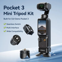 Ulanzi PK-08 Pocket 3 Mini Tripod / PK-11 Arri Locating Base for DJI Osmo Pocket 3 for Livestreaming Vlog Travel Photograph