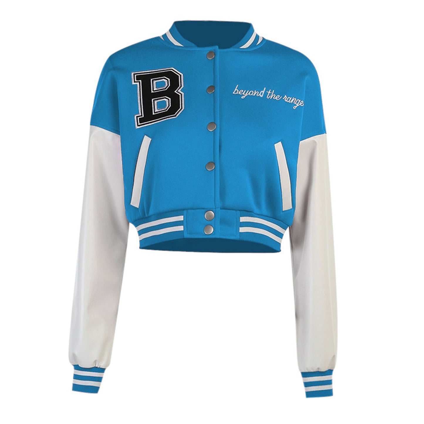 Woman Y2K Oversized Baseball Uniform Jacket Bomber Top Coat Letters Embroidery Pattern Long Sleeve Jacket with Pocket