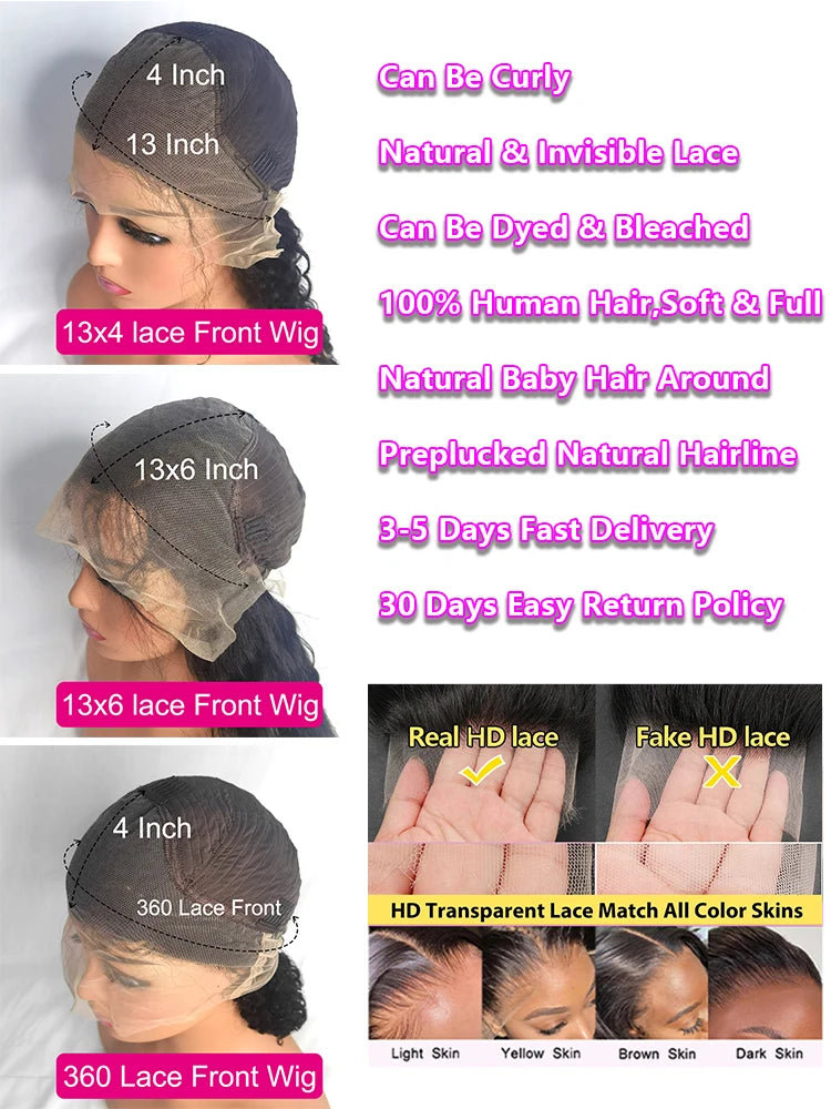 360 13x6 Hd Lace Straight Human Hair Wigs 220 Density Transparent Bone Straight Lace Front Wigs 40 Inch Brazilian Human Hair Wig