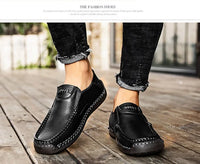 Mens Loafers Breathable Slip on Italian Driving Shoes Chaussure Homme Genuine Leather Men Handmade Casual Shoes
