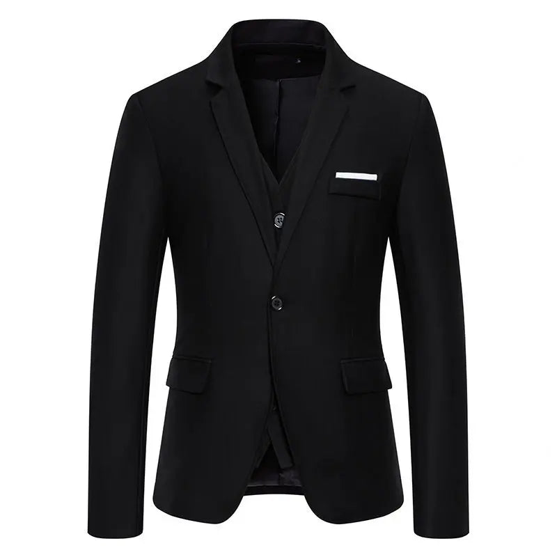 Black Men Fake Two Piece Suit Jacket, Royal Blue Fashion Men's Business Social Blazers,White Wedding Prom Party Dress Coat.