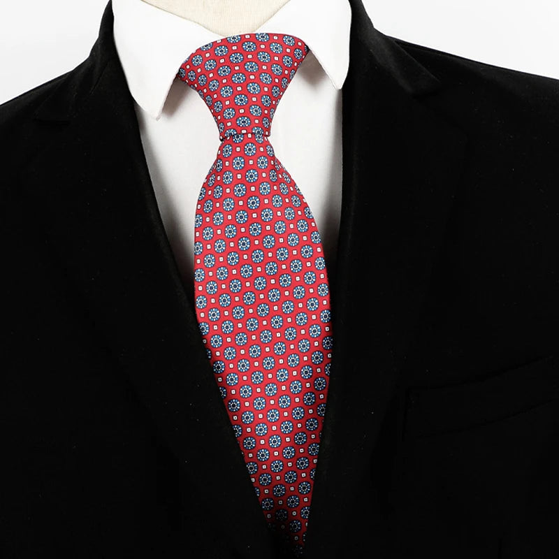 Fashion 8CM Mens Necktie Print Patterns Classic Neck Ties For Man Groom  Handfeel Polyester Necktie Business Wedding Accessories