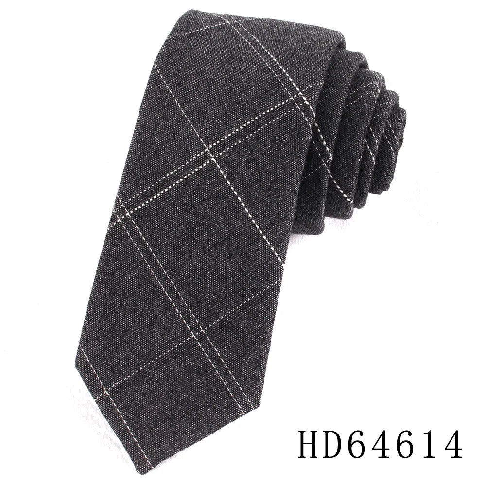 Cotton Skinny Tie For Men Women Casual Plaid Neck Tie For Party Business Wedding Neckties Adult Suit Slim Neck Ties For Gifts
