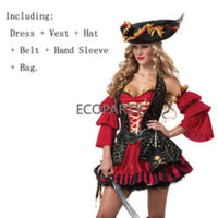 2023 Carnival Halloween Caribbean Pirates Costume Captain Huntress Clubwear Play Suit Cosplay Fancy Party Dress 20