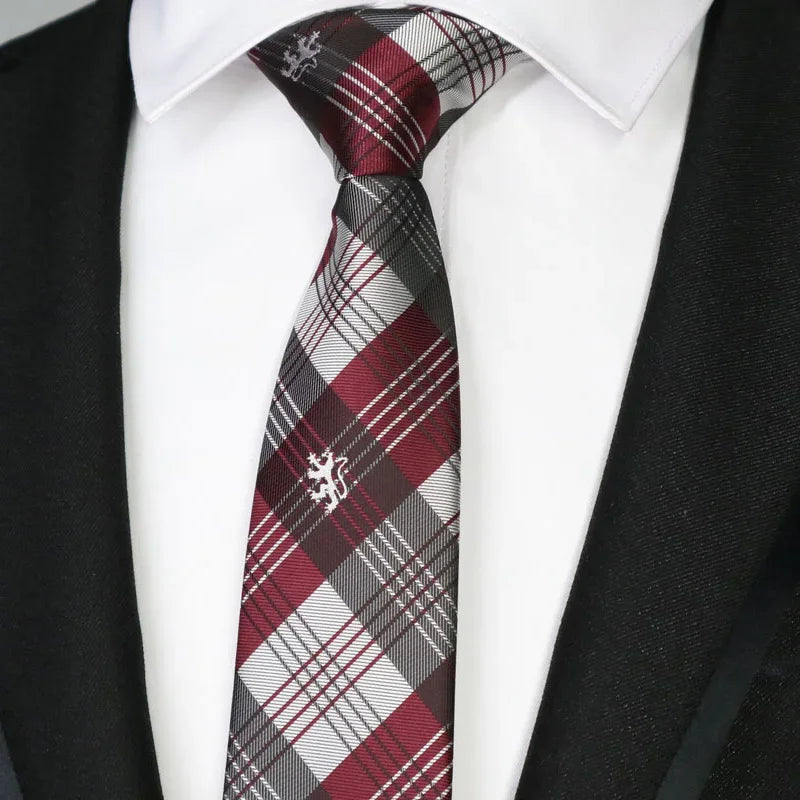 New Slim Narrow Skinny 6CM Mens Necktie Neck Ties For Man Plaids Polka Dot Striped Jacquard Cravat Business Party Corbatas