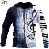 Casual Sports Piano Music Hoodie Fashion Pullover 3D Printing Zip Hoodie/Sweatshirt Women's Men's Christmas Sweater