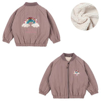 Children's coats for autumn and winter ks new collection Girls' embroidered sequined thickened wool jacket flight suit coat