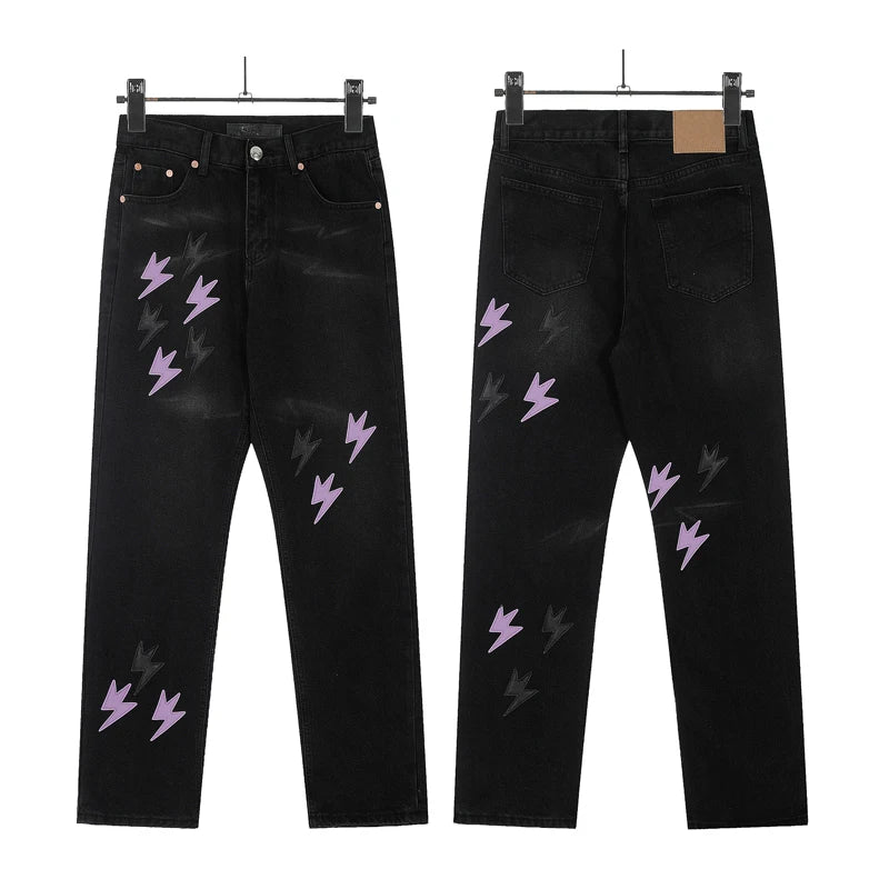 Spring Summer New Fashion Casual Hip Hop Softened Denim Straight Leg Pants High Street Men Women Loose Comfortable Jeans