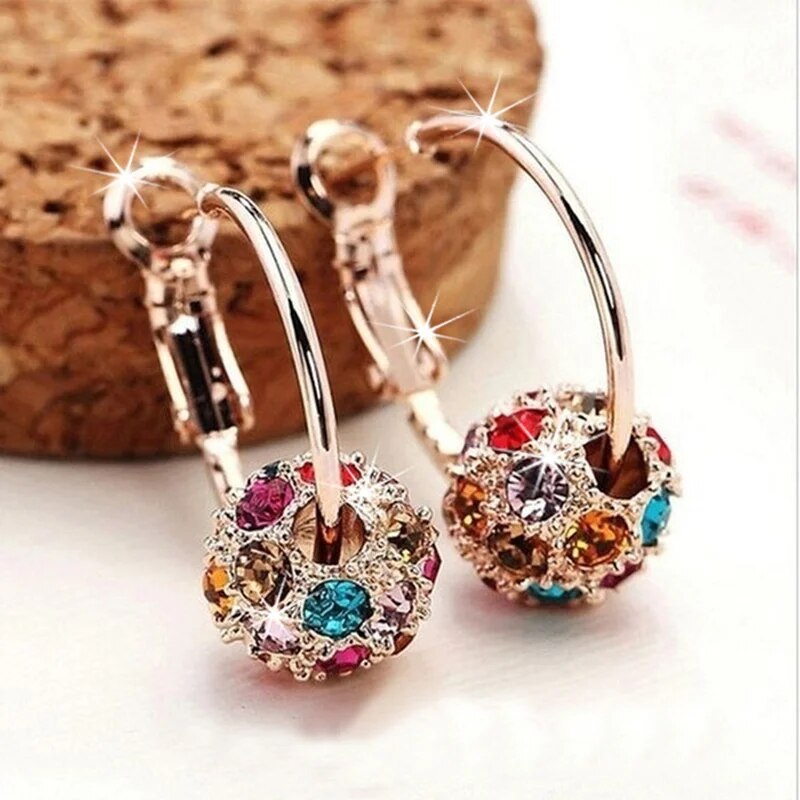 Fashion Trend Earrings Zircon Pendant Earrings Shiny Earrings for Women's Wedding Betrothal Bride Jewelry Birthday Gift