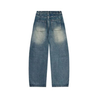 Men's Jeans Spring And Autumn Fashion Straight Tube Loose Washed Casual American Retro Original Color Wide Rivet Logging Pants