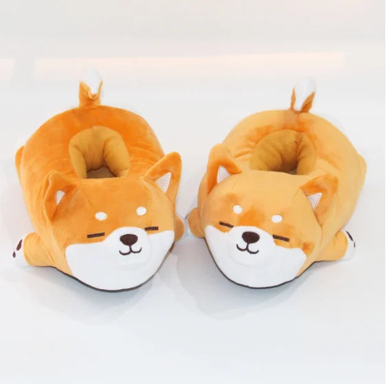 Winter Home Funny Slipper Men Cotton Cute Dog Male Plush Slipper Floor Fantufas Chauson Couple Shoe Pantuflas De Hombre Invierno