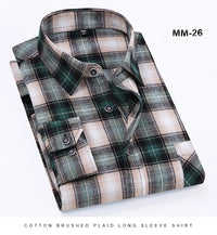 S-11XL Plaid Flannel Shirts For Men's Long Sleeve Cotton Fashion Design Young Casual Standard-Fit Thick Man Shirt Blouse Clothes