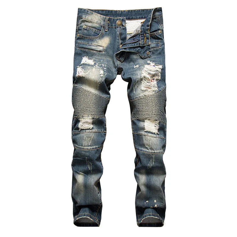 Men Jeans Spring Autumn New Fashion casual slim Men's Jeans Hip-hop Hole Design Denim Trousers Man Streetwear