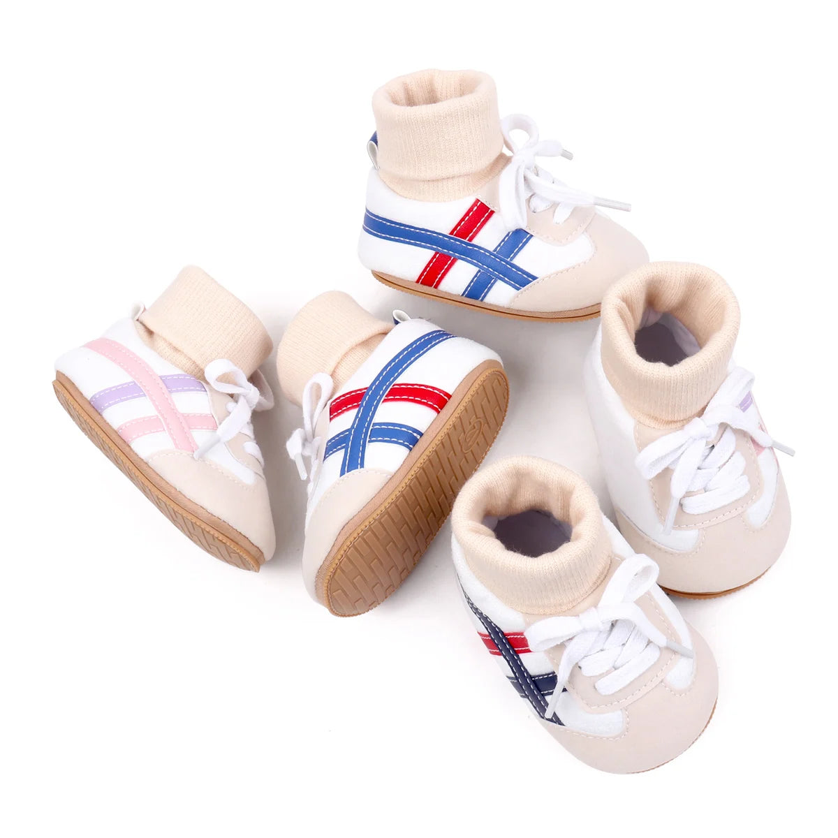 Baby Sock Shos Autumn and Winter Baby Girls Boys Ankle-covered Style 0-1 Year Old Anti Slip Fashion Design Newborn Infant Shoes